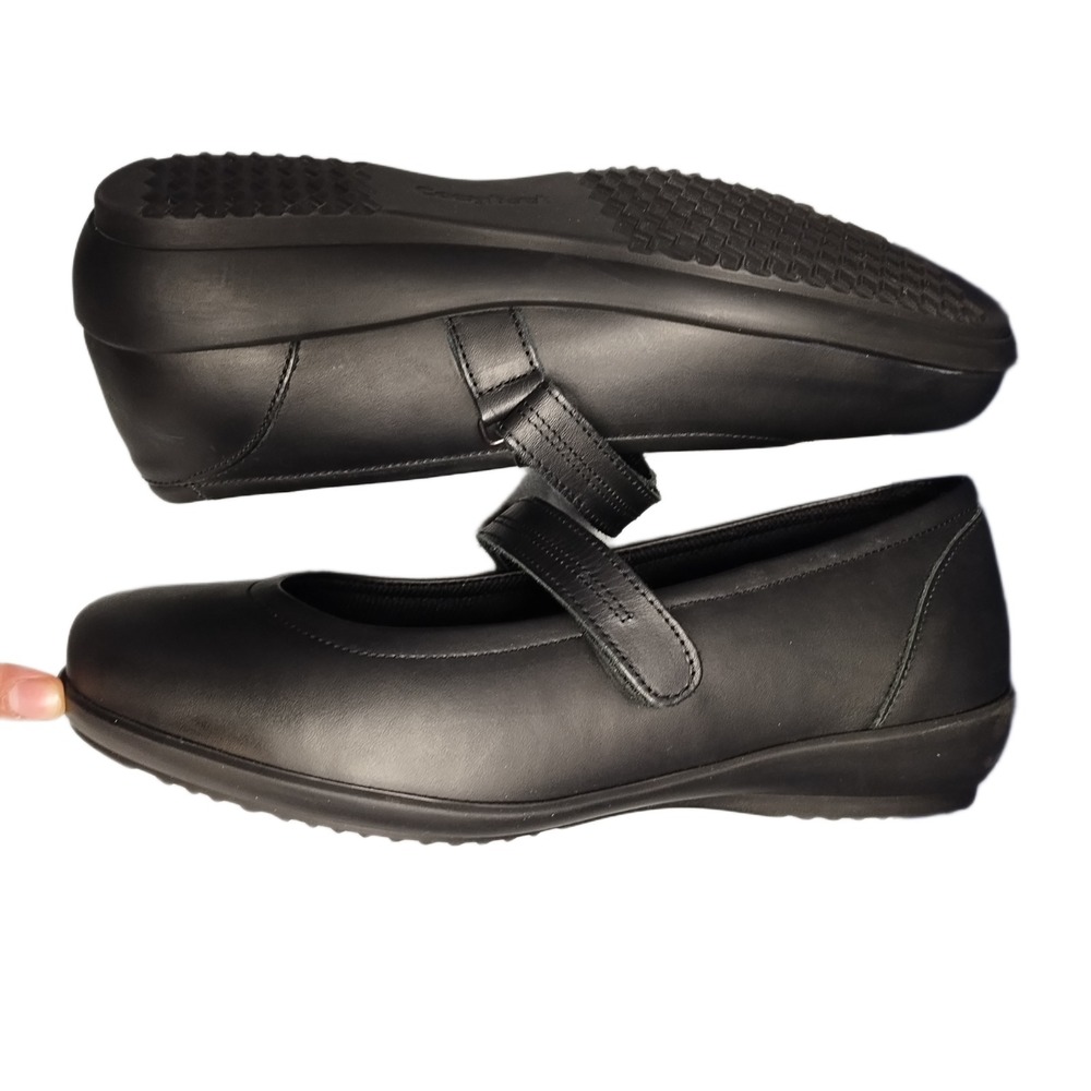 Cosyfeet Maggie May Mary Jane Flats Womens Size 8.5 Black Comfort Hook & Loop